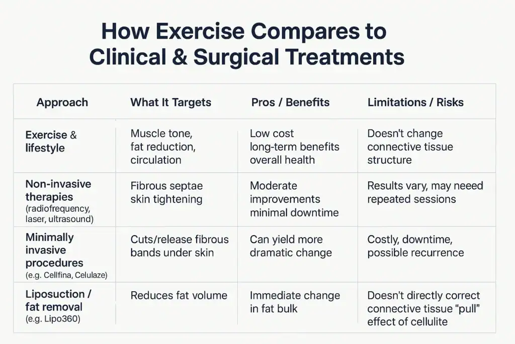 Sculpting Your Bum: Can Toning Exercises Really Reduce Cellulite? 2 How exercise compares to treatments from Lipo 360 Solihull