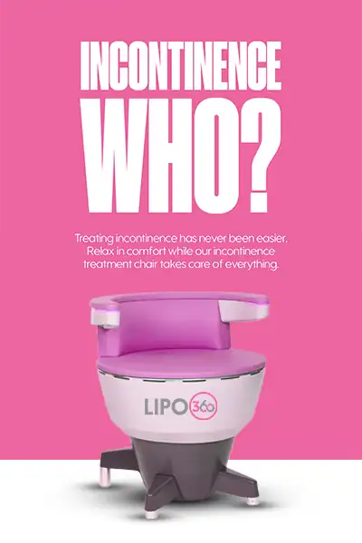 LIPO360 EMS Chair Can Help with Urinary Incontinence 2 Image of a urinary incontinence treatment seat Solihull